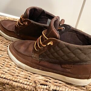 Polo Ralph Lauren Tomas Boots Shoes Mens 10.5D Quilted Leather Moc Toe Brown